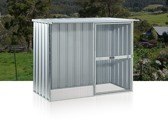Image of a stainless steel shed